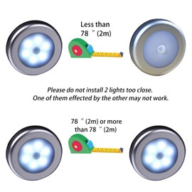 WRalwaysLX Wireless Motion Sensor LED Cabinet Light Stick-Anywhere Nightlight for Stairs, Hallway, Closet, Kitchen, Bedroom(009 6pcs Cool Light- Silver Shell)