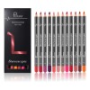 Juego De Delineador De Labios Impermeable Mate Sexy De 12pcs