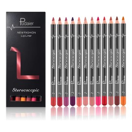 Juego De Delineador De Labios Impermeable Mate Sexy De 12pcs Mix