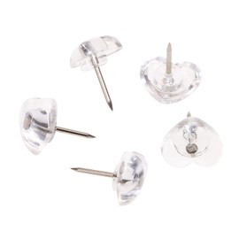 ONLYKXY 100pcs Clear Sweetheart Push Pins Plasti Love Heart-Shaped Head Cute Nail Thumb Tacks Steel Point Bottom Tacks for Cork Bulletin Board Colored Tacks Decorative Push pins