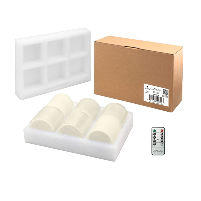 Stonebriar 3 Count Ivory Real Wax 3x3 Flameless LED Pillar