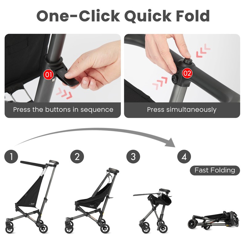 QPlay Ultra Lightweight Travel Stroller for Baby Aged 6-36 Months,