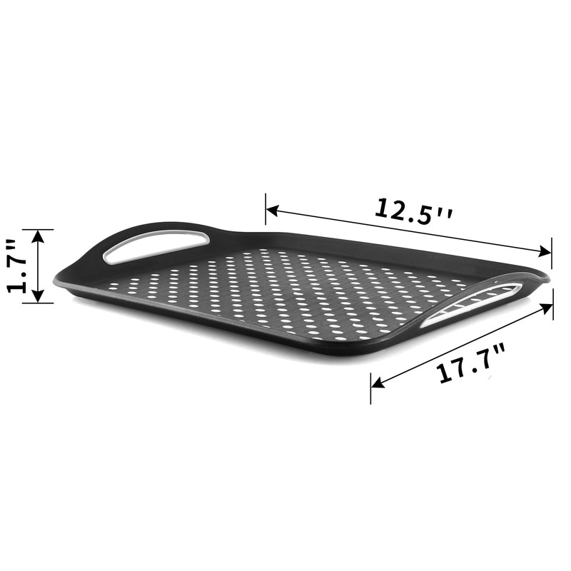 MDLUU Large Non-Slip Serving Tray with Handles, Food Serving Platter,