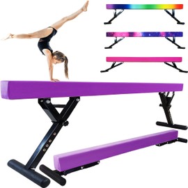 Seliyoo Adjustable Balance Beam for Kids, 8FT Gymnastics Beam with Anti-Slip Legs, High and Low Floor Beam for All Gymnastics Levels, Professional Gymnastic Equipment for Home, Gym Center