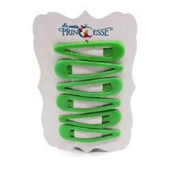 6 PCS Green hair clips Colour green Girls Hair accessorises Clips Snap Bendy Side Metal Clip x6 (Aqua Green)
