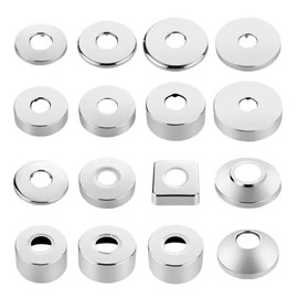 2 Pieces Diameter 25 mm (3/4 Inch) Rosette Shower Fittings, Stainless Steel Cover Rosette Threaded Rosette Tap, Pipe Cover, Rosette for Shower Fittings, Taps, Radiators (Silver, 70 x 25)
