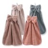 4Pcs Bowknot Hanging Hand Dry Towels, FHDUSRYO Microfiber Coral Velvet