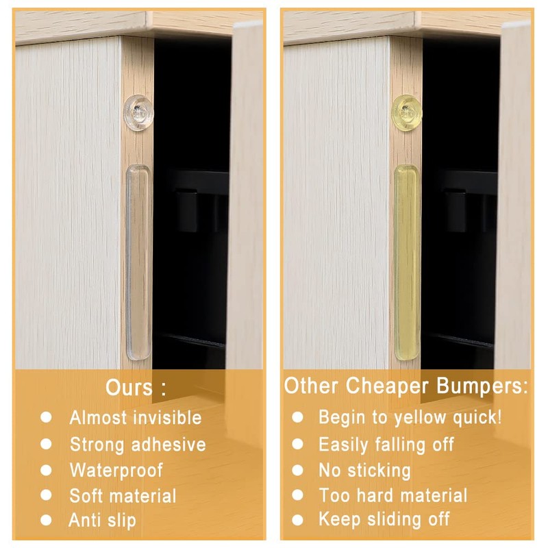 Cabinet Door Bumpers Clear, Sound Dampening Cushion Pads,Glass Table Top