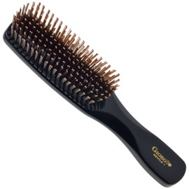 Giorgio GIO1BLK Black 7.75 inch Gentle Touch Detangler Hair Brush for Men Women and Kids. Soft Bristles for Sensitive Scalp. Wet and Dry for all Hair Types. Scalp Massager Brush Stimulate Hair Growth