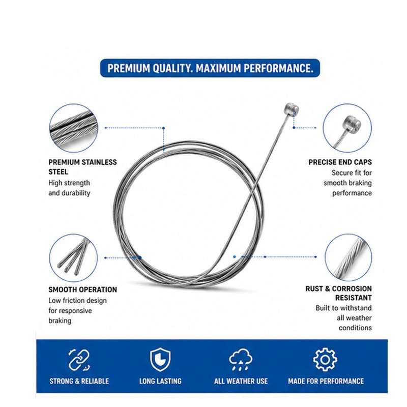 Bicycle Brake Cable Set for Mountain and Road Bikes, Front