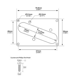 Banworks Single Coil Pickup Cover Mounting Ring Tele Bridge Pickup Frame Metal Pickup Cover Plate Ring JT/SYQG-09 Chrome