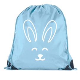 Mato & Hash Easter Basket Bags, Bulk Drawstring Backpacks, Party Favor Goody Bags for Easter - Baby Blue CA2500Easter S5