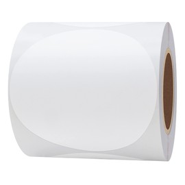 Hybsk 3 inch Circle Color Direct Thermal Labels for Barcodes, Name Tag, DIY Design, Inventory– Compatible with Zebra, Rollo, Munbyn and More-350 pcs（3 inch,White）