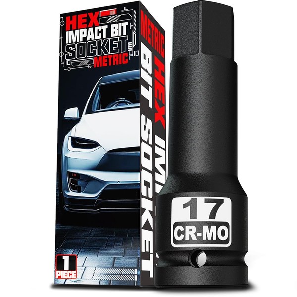 KIRXST 1/2" Impact Hex Bit Socket, H17 (17mm) Allen Key