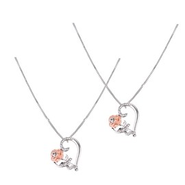 SAFIGLE Rhinestone Necklace for Women Heart Shape Jewelry Necklace for Valentines Day Present