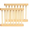 2-Pack Bamboo Soap Tray Set - Self-Draining Wooden Soap Holder