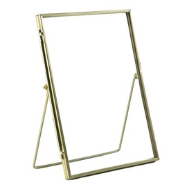 Nicola Spring Metal Photo Frame - Fits Photo Size 6 x 8 (14 x 20cm) - Pack of 1 - Gold A5 Picture Frame Portrait Orientation Freestanding Photo Frame Photo Certificate Display Poster Frame