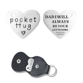 Father Dad Birthday Gift for Dad Pocket Hug Keychain Gifts for Father Retirement Gifts for Dad Papa Coin Pocket Gifts for Daddy Dad I Love You Gifts for Dad Father Pocket Hug Token