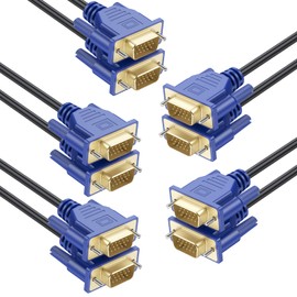 UVOOI VGA to VGA Cable 6FT 5-Pack, VGA Cord Monitor Cable HD15 (SVGA Cable) for Computer, Laptop, Projector, TV