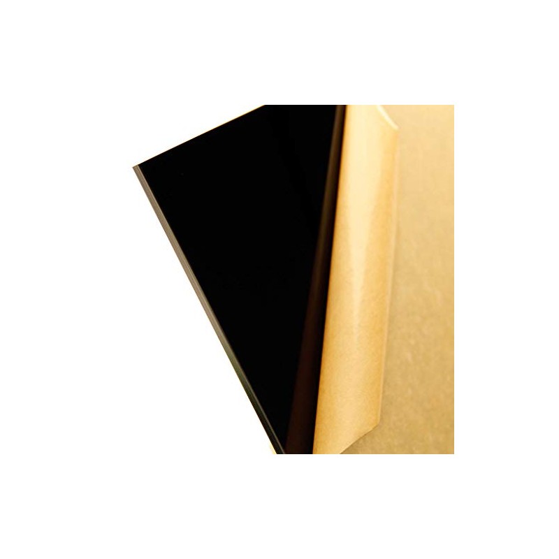 1/4" (6mm) Solid Black Acrylic Plexiglass Sheet 24" x 12"