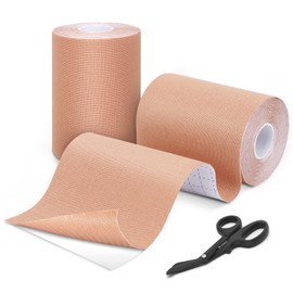 GALLOP Kinesiology Tape(2 Rolls) 4-inch Extra Wide, 16.4ft Each - Premium Elastic Muscle Support Tape (Beige（2 Roll + Bandage Scissors）)