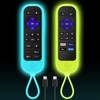 [2 Pack] Roku Ultra 2024 Remote Cover - Glow-in-The-Dark Silicone