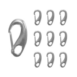 HFS(R) 304 Stainless Steel Spring Snap Spring Hook Multi-functional Daily Life Key Holder Oval Weight 60kg 3cm Pack of 10