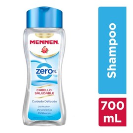 Mennen Shampoo Cabello Saludable Zero 700 ml. Fórmula Suave sin Parabenos, Colorantes, ni Siliconas que Limpia Profundamente el Cabello. Cuidado Delic