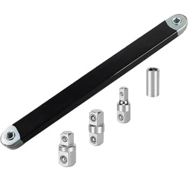 Wonfly Offset Extension Wrench, Versatile 1/4" and 3/8" - with1/2 Square Drive Adapters orange (Black)