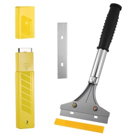 JIYIN Wallpaper Remover Set, Wallpaper Remover with 10 Blades, Wallpaper Scraper with Rubber Handle, Floor Scraper, Window Scraper for Removal, Colour Tape, Stickers