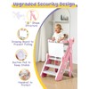 VBABY Foldable Toddler Tower, Adjustable Height Toddler Step Stool, Plastic