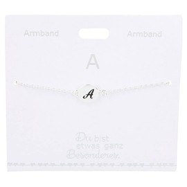 Silver plated name bracelet with the letter "A"