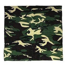 Allgala 12-PC 100% Cotton Premium Bandannas (CAMOUFLAGE GREEN)