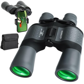(10-30) x50 HD Binoculars for Adults Compact High Powered Bird Watching - Waterproof Hunting Travel Binoculars with Phone Adapter, Large View BAK4 Lens, Low Light Night Vision, FMC Green Coating