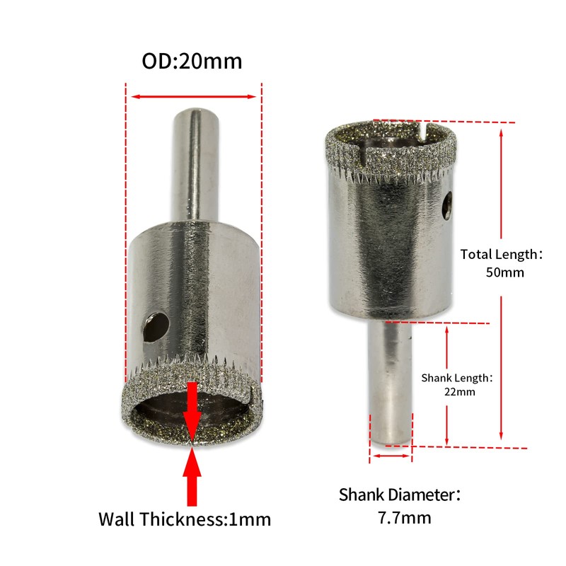 Flyshop 13/16inch 20mm Diamond Tipped Hole Saw Drill Bit for