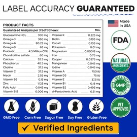 Pawsential Pawsential Dog Vitamins & Supplements Chewable - Glucosamine Omega Probiotics - Dog Vitamins for Skin & Coat, Hip & Joint & Gut Health - Adult & Senior, Small & Large Breed - 120 Ct Beef