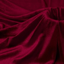 P Pothuiny Burgundy Velvet Fabric by The Yard, 5 Yards x 60 Inch Wide Luxury & Soft Stretchy Velvet Cloth Fabric for Sewing, Apparel, Upholstery - 90% Polyester 10% Spandex
