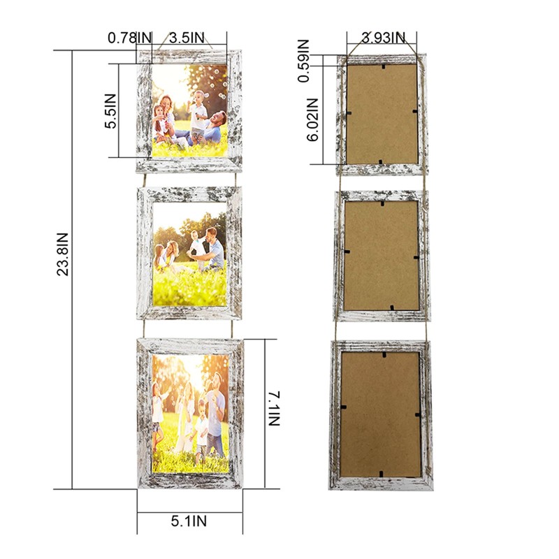 VMUZEDER 4x6 Wall Hanging Picture Frames Collage with 3 Opening