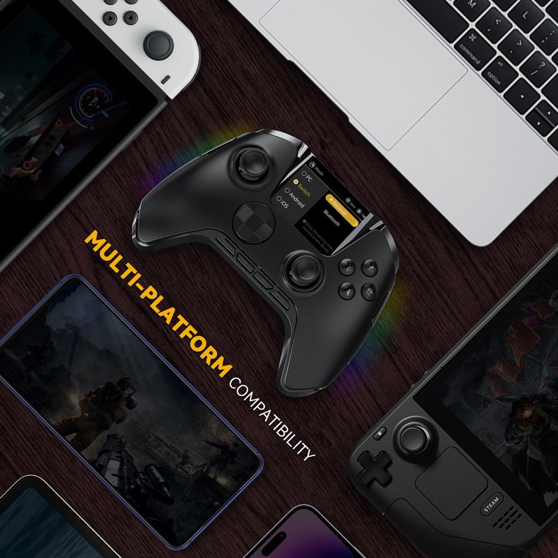 MANBA ManbaOne Interactive Screen Wireless Gaming Controller for PC/Switch/iOS/Android,Hall Effect