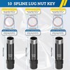 10 Spline Lug Nut Socket,3 Pieces Nut Socket Compatible with