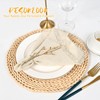 60 Pcs Handmade Cloth Napkins with Fringe Natural, 16x16 Inches