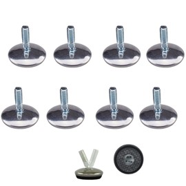 8 x Adjustable Metal Furniture Feet, Versatile Feet for Furniture, Sofa, Cabinet, Table, Various Sizes (Diameter 28 mm)