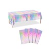 4 Pack Iridescent Tablecloths - Shiny Laser Rectangle Table Covers