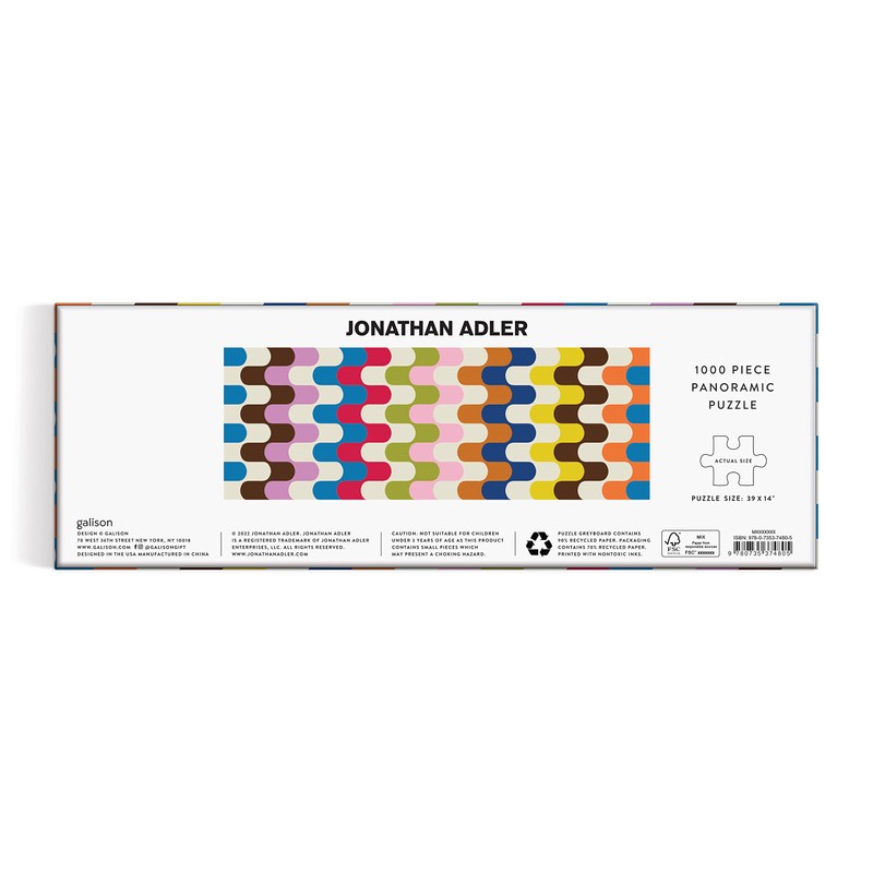 Galison Jonathan Adler Bargello 1000 Piece Panoramic Puzzle from 39"