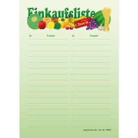 PRICARO Pack of 5 Magnetic Shopping List Green A6 25 Sheets