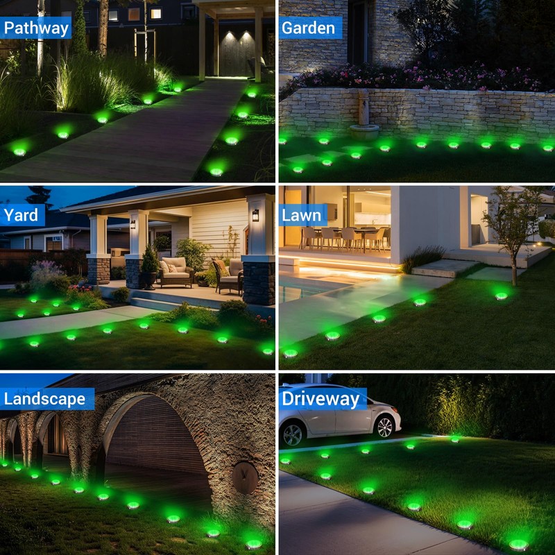 Peasur Mini Solar Ground Lights Outdoor, 2 Pack Flat Solar