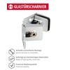 Gedotec Glass Door Hinge Top & Bottom Silver Matt Square