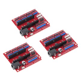 A-DIGISHUO 3pcs NANO UNO Multi Expansion Board Multi Expansion Module Red Nano V3.0 IO Shield IO Shield I/O Expansion Board Added DC Power Meet Big Current Needed for IO Shield UNO NANO V3.0