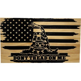 Dont Tread On Me American Flag Hidden Gun Storage, Dont Tread On Me American Flag Concealed Gun Cabinet by Bellewood Designs (Distressed)