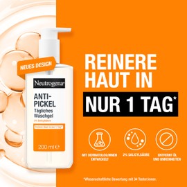 Neutrogena Anti-pimple set, daily wash gel, moisturiser and SOS immediate aid gel with salicylic acid for blemished skin. Care set for blemished skin for skincare routine